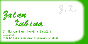 zalan kubina business card